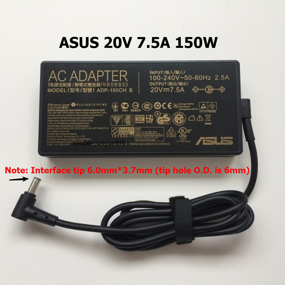 Asus แล็ปท็อปชาร์จ 20V 7.5A 150W อะแดปเตอร์สําหรับ ROG FA506 FX95D/TUF Gaming FX505 FA706 FX505DT