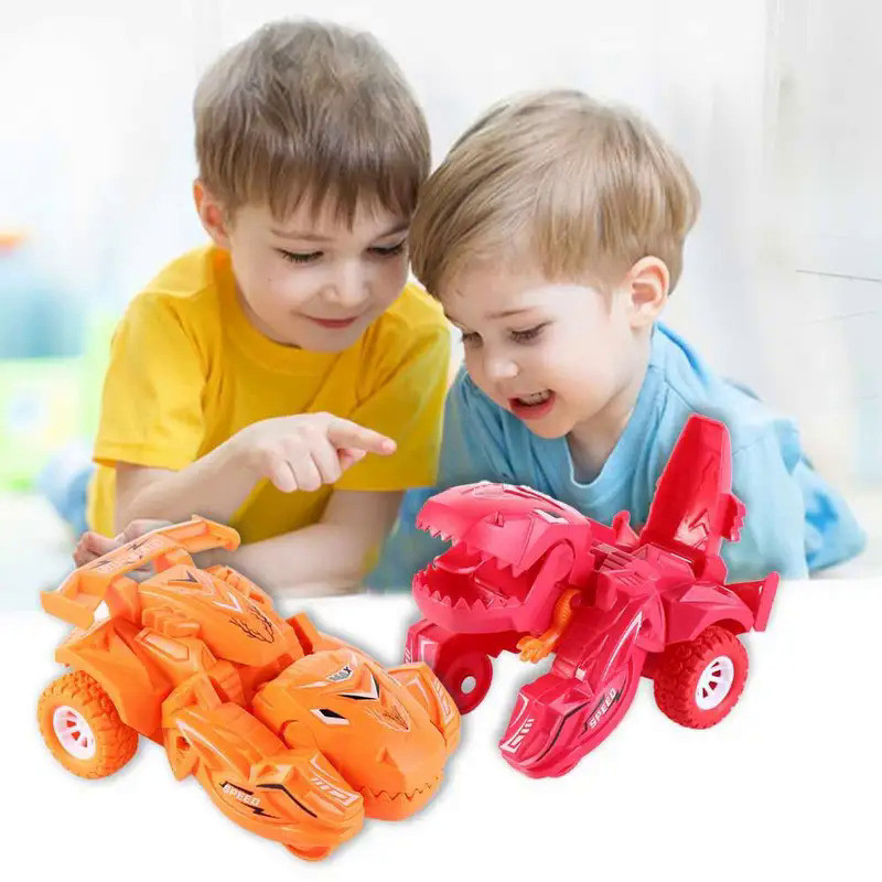 Dino Car Vehicles Toy Pull Back Car Dinosaur Deformation Car Dinosaur Robot Car Toy Transformer Dino