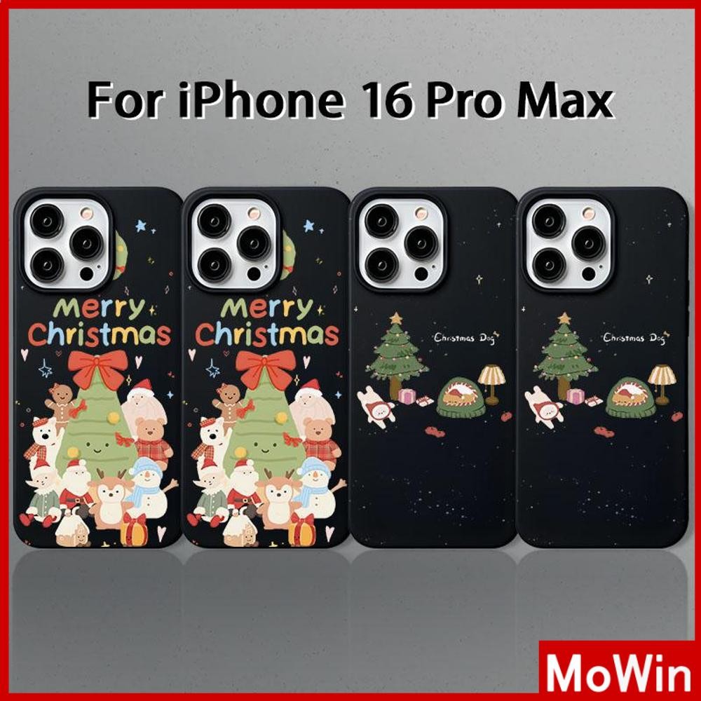 Movin - เคส iPhone 16 Pro Max iPhone 11 สีดำ TPU แบบนิ่ม ต้นคริสต์มาสที่สวยงามน่ารัก เข้ากันได้กับ Compatible With iPhone15 Pro max 14 13 12 Pro max XS XR 7 Plus 8 Plus