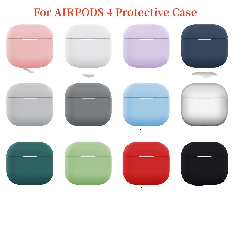 Soft Silicon Casing Compatible For AIRPODS 4 Protective Case Bluetooth Wireless Headphone Protect Cover Shockproof Protection Shell