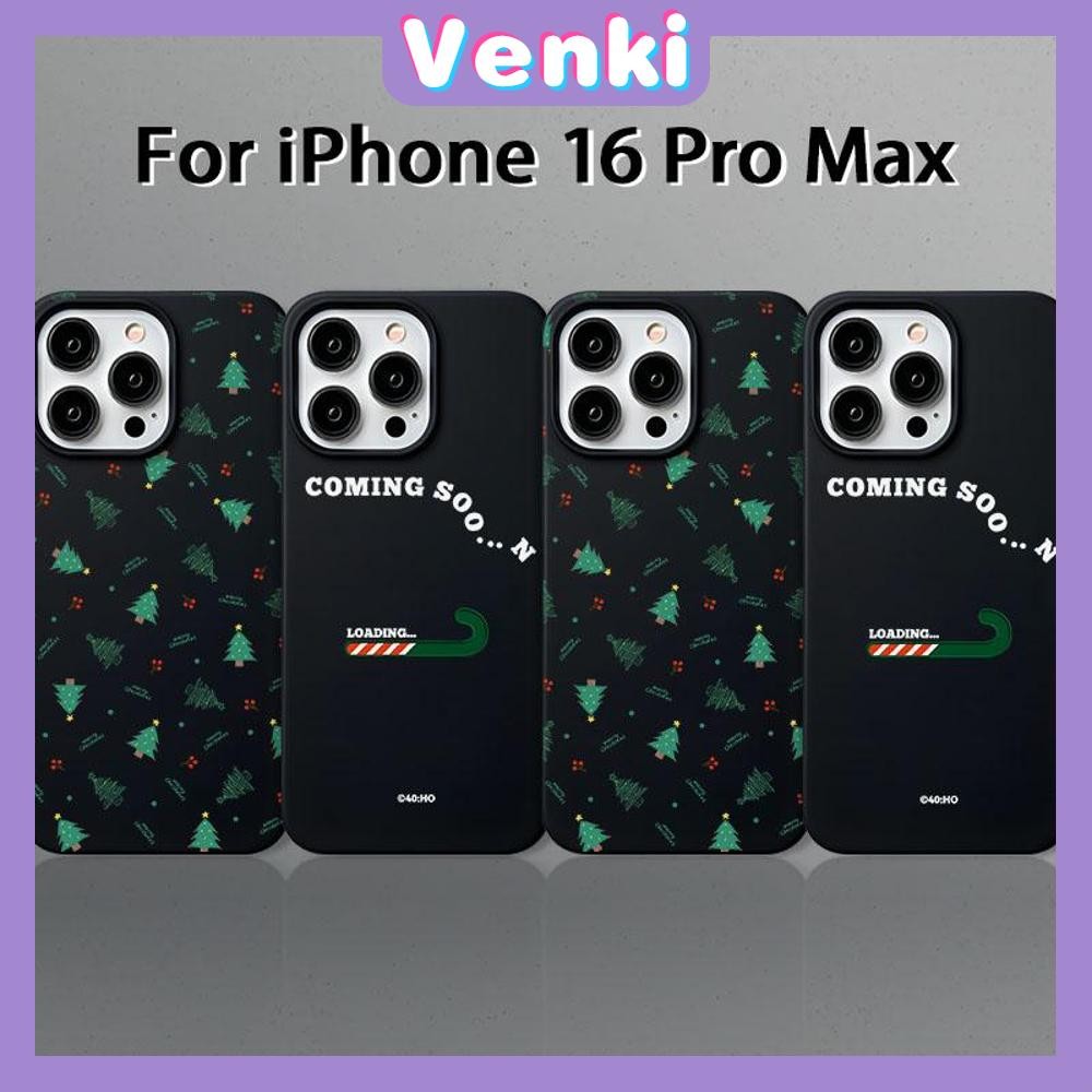Venki - เคส iPhone 16 Pro Max iPhone 11 สีดำ TPU แบบนิ่ม ต้นคริสต์มาสน่ารักและอ้อยขนม เข้ากันได้กับ Compatible With iPhone15 Pro max 14 13 12 Pro max XS XR 7 Plus 8 Plus
