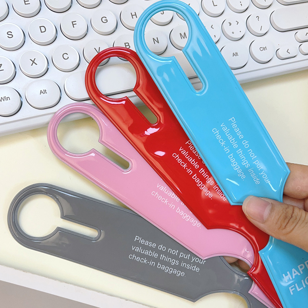 1-5 ชิ้น Anti-Loss PVC Strip แท็กกระเป๋าเดินทาง - Boarding Pass Checked จี้ - กระเป๋าเดินทางแท็กระบุ - ทนทาน หนา สีสันสดใส - อุปกรณ์การเดินทาง