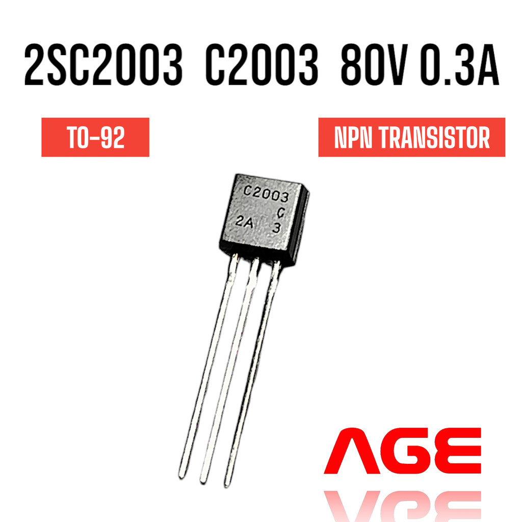 2SC2003 C2003 TO-92, NPN TRANSISTOR 80V 0.3A