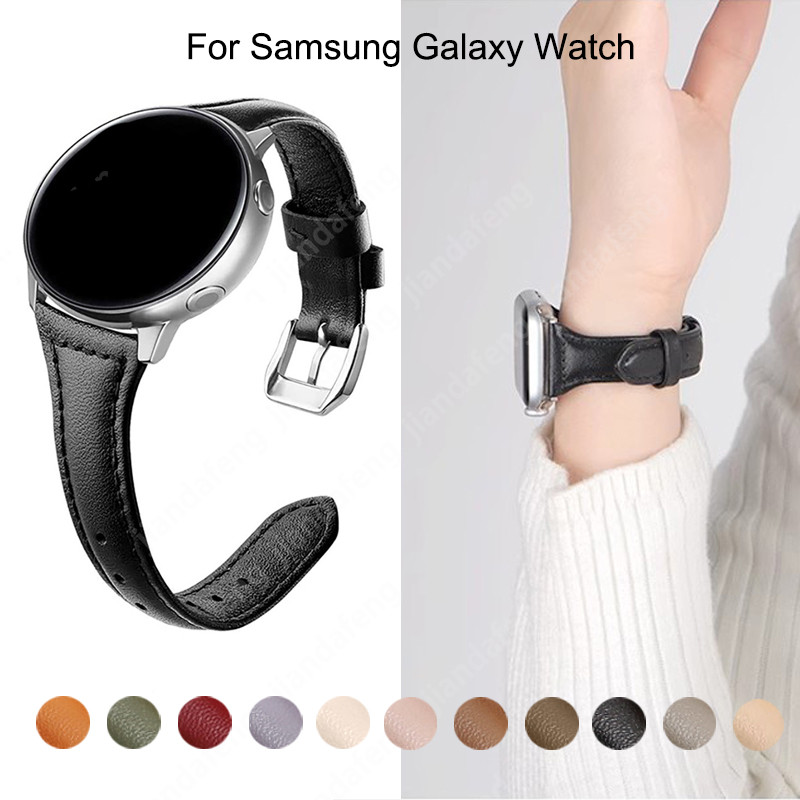 SAMSUNG เปลี่ยนสายรัดข้อมือผู้หญิงสายหนังสําหรับนาฬิกา ซัมซุง 7 6 5 4 คล่องแคล่ว 2 40 มม.44 มม.นาฬิกา เฟ 6 4 คลาสสิก 43 มม. 47 มม