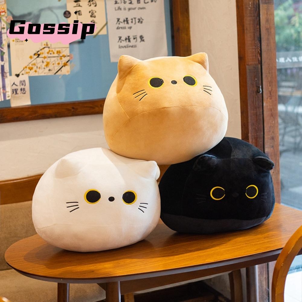 Gossip Cuddly หมอนเบาะตุ๊กตา, 10/30 ซม.การ์ตูนหัวแมวสีดําหมอน Plush, นุ่ม Plushie ตุ๊กตาของเล่นสาว