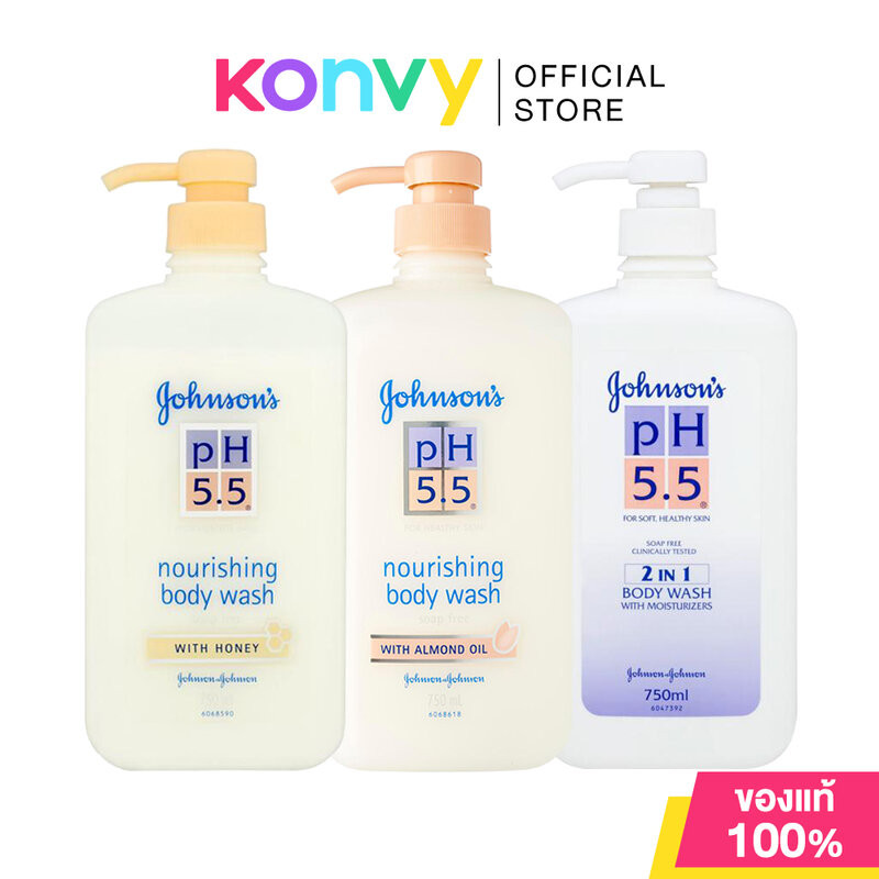 Johnson's pH 5.5 Body Wash จอห์นสัน ครีมอาบน้ำ 750ml (Almond Oil/Honey/pH 5.5)