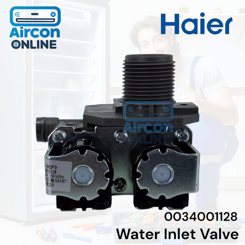 วาล์วน้ำเข้า เครื่องซักผ้า Haier รหัส 0034001128 [ 1128 ] รุ่น HWM80-1826T , HWM90-1826T , HWM100-18