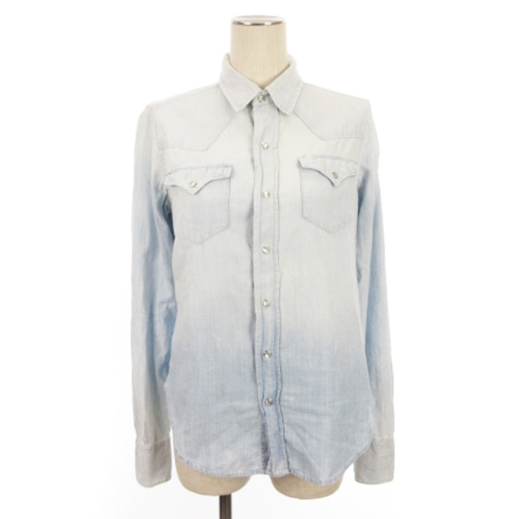 Ralph Lauren Western Shirt Denim Long Sleeve Chambray Light Blue 4 Direct from Japan Secondhand