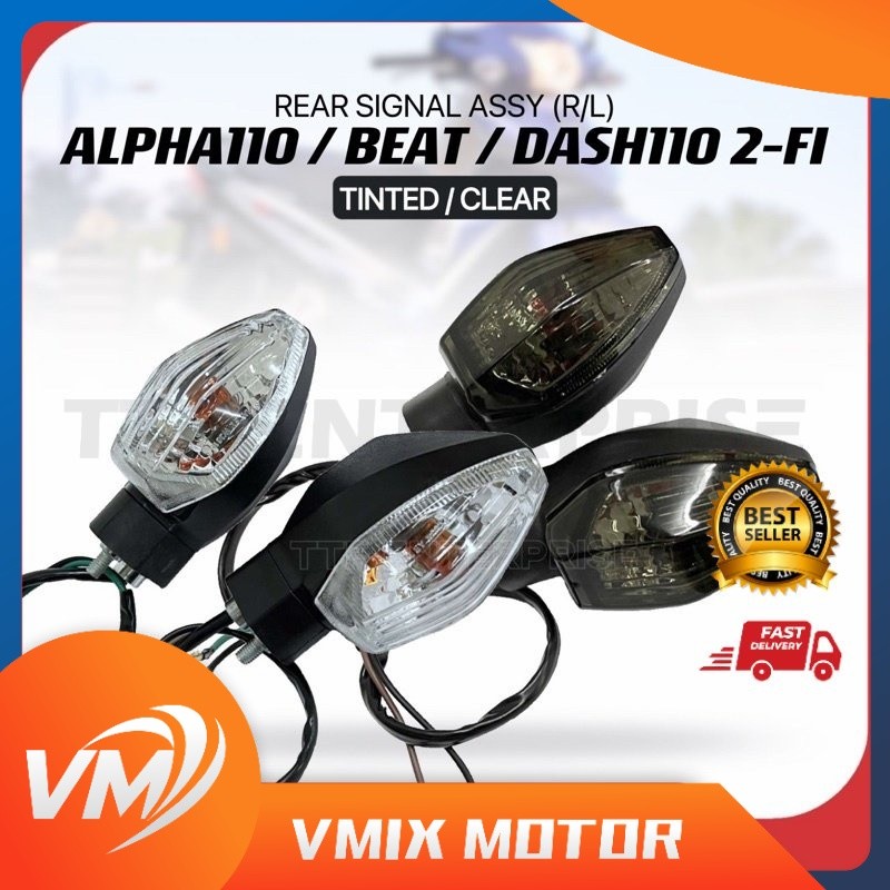 HONDA ALPHA110 / BEAT / DASH110 2 FI REAR SIGNAL (CLEAR/TINTED) R/L WAVE CX ALPHA DASH2 BEAT R