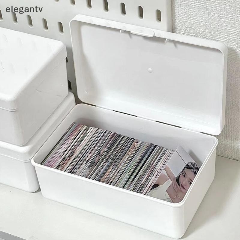 Egn โปร่งใสพลิกผ้าฝ้าย Swab กล่องเก็บแต่งหน้า al Photocard ไอดอลการ์ดคอนเทนเนอร์กันฝุ่นกล่อง N