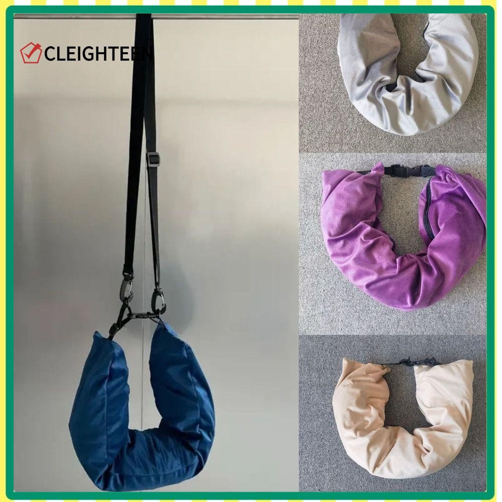 Cleighteen คอขนได้, พกแบบพกพา Ultra Soft Fuzz Fillable Travel หมอนรองคอ, ของขวัญ Lycra ผ้ากระเป๋าเดินทางกันน้ําหมอน