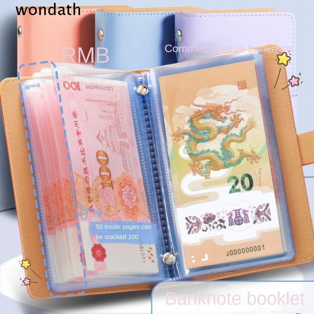 Wonda Mini Binder Saving Challenge, ประหยัดเงินความจุขนาดใหญ่ 100 ซองเงินประหยัด Challenge, ตลกกันน้ํานํากลับมาใช้ใหม่ PU Budget Binder คนรัก