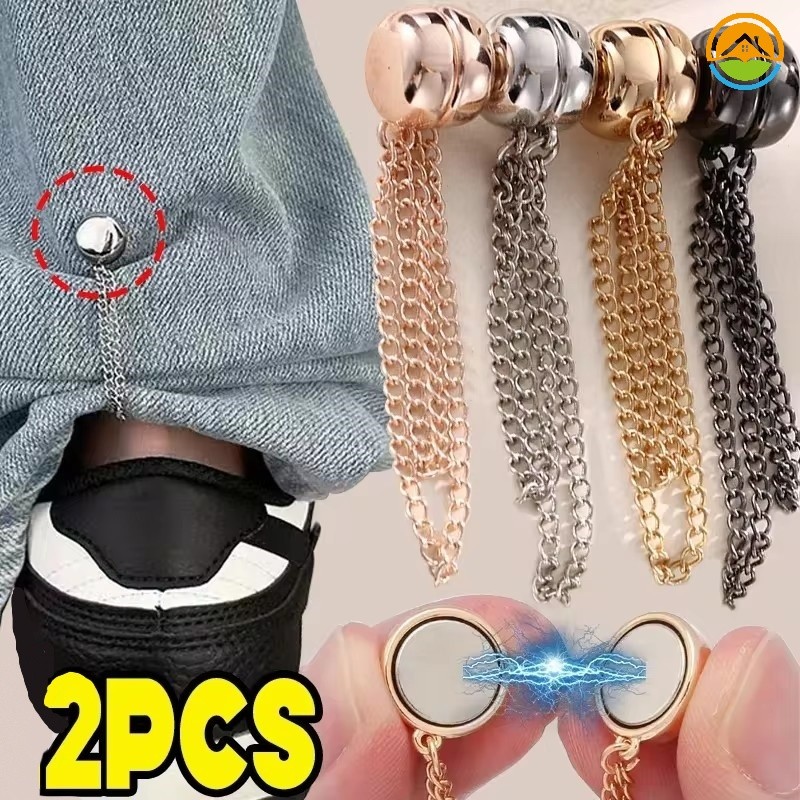 ปรับห่วงโซ่เสื้อผ้าหัวเข็มขัดแม่เหล็ก-คลิปปรับขาโซ่แม่เหล็กแบบพกพา-อุปกรณ์เสริมชุดทนทาน
