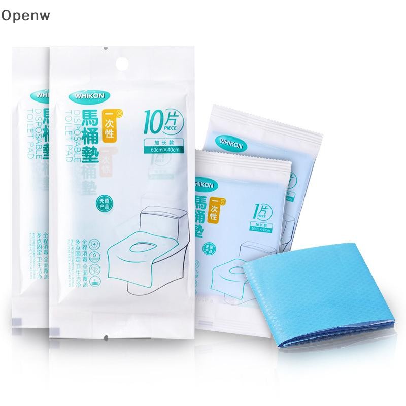Openw 10 ชิ้น/แพ็คผ้าคลุมเบาะห้องน้ํากระดาษแบบใช้แล้วทิ้งผ้าคลุมที่นั่งชักโครกสากล GOOD