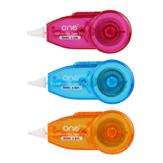 ONE เทปลบคำผิด W961 ขนาด 5มม.x4ม. คละสี (แพ็ค3อัน)