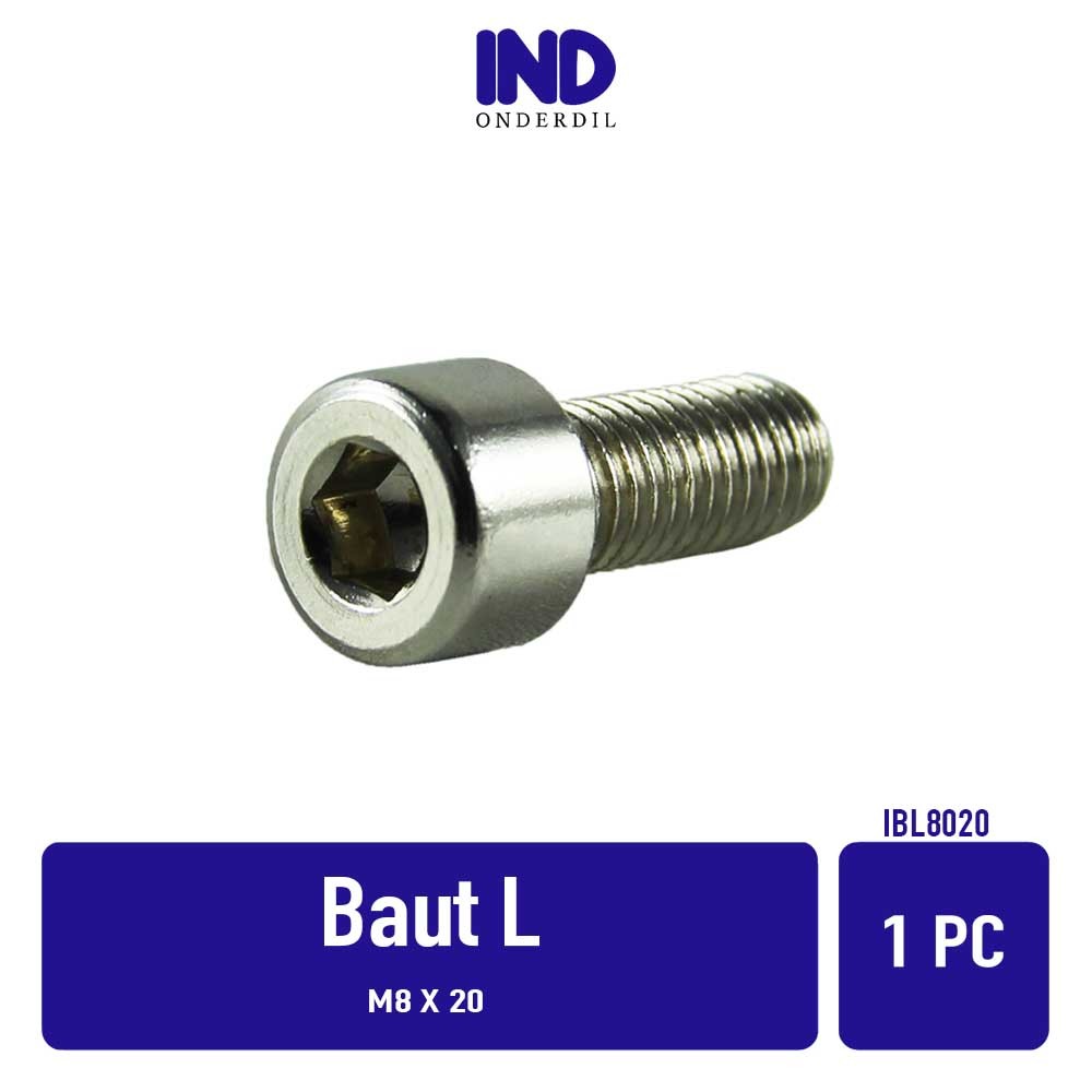 1 PC Bolt-Bud-Bolt L-L6 8x20-M8X20-M 8 x 20 Key-K 5 P-Pitch 1.25