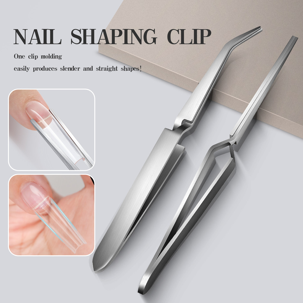 สแตนเลสสร้างคลิปเล็บมัลติฟังก์ชั่สร้างคีมคริสตัลส่องไฟเล็บขยายเล็บสร้างคลิปแก้ไขคลิป