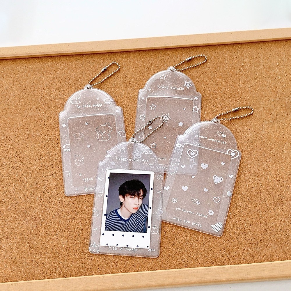 SS - NAME TAG ID CARD LANYARD PORTRAIT POUCH WOMEN TRANSPARENT CARD HOLDER GLITTER AESTTHETIC