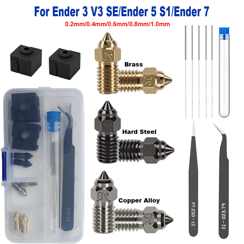 Creality Ender 3 V3 SE Brass Nozzle Kit, High-Speed Brass Nozzles for Ender 3 V3 SE/Ender 5 S/Ender 