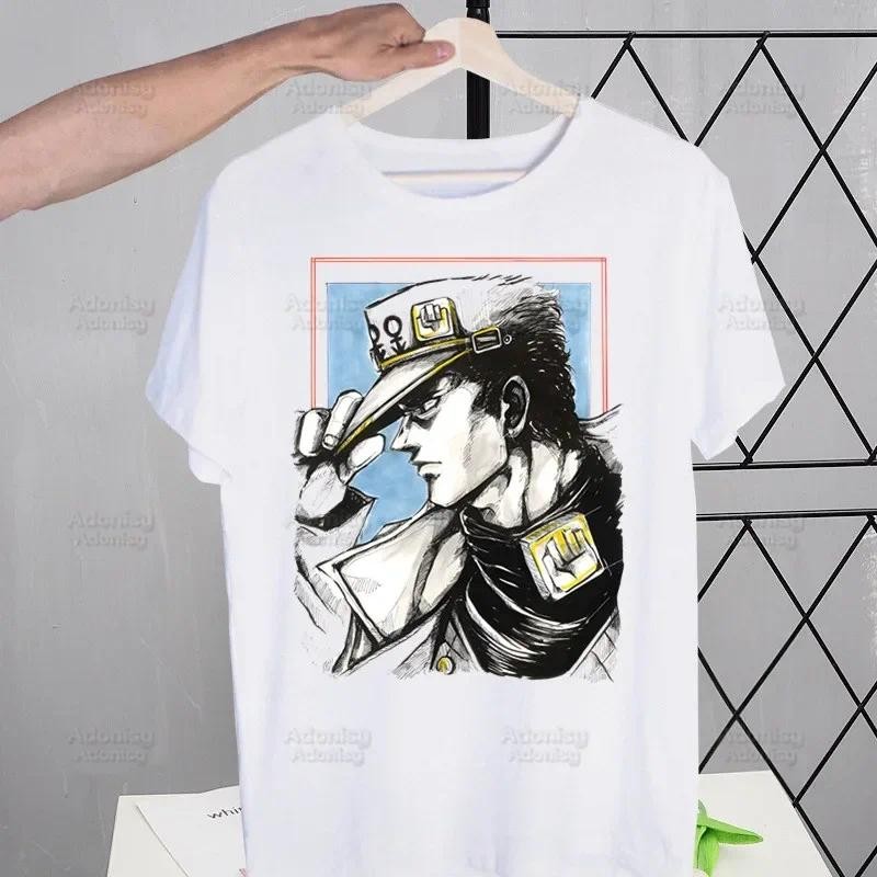 Baju T JoJo Bizarre Adventure Cetak O-Leher Pendek Lengan JOJOS Kujo Jolyne Reguler Lelaki Kualiti T