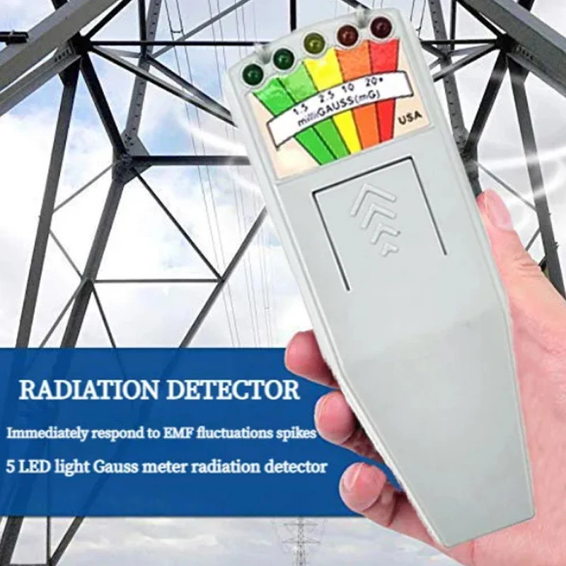 K2 เครื่องทดสอบรังสีแม่เหล็กไฟฟ้า EMF Reader เครื่องตรวจจับแม่เหล็กไฟฟ้า Magnetic Field Meter 5 LED 