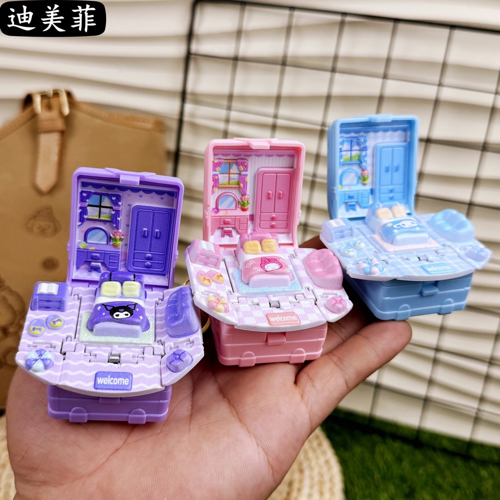 ระเบิดมายากลของเล่นสร้างสรรค์สามมิติพับ3งบ้านตุ๊กตากระเป๋านักเรียนผลิตภัณฑ์ใหม่การ์ตูนกระสุนพวงกุญแจจี้