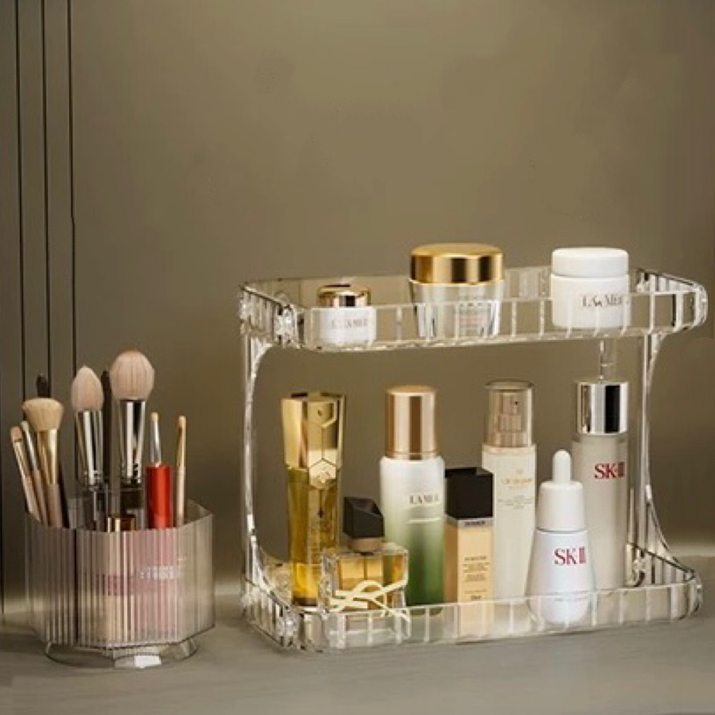 ชั้นเก็บเครื่องสำอางค์ในห้องน้ํา แบบสองชั้น จัดระเบียบอ่างล้างหน้าอย่างมีสไตล์ ATTCH - รูปที่ 6