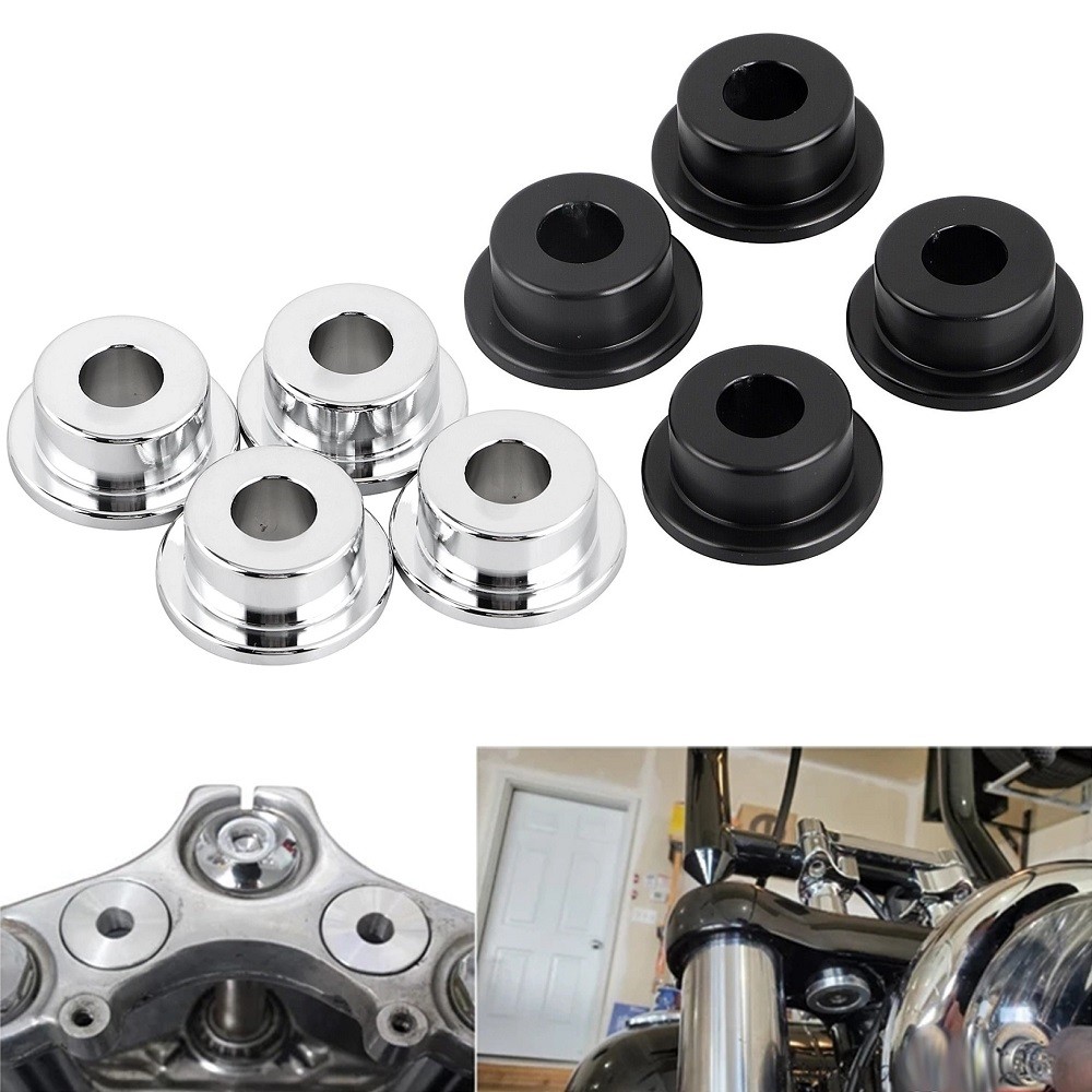 รถจักรยานยนต์ด้านหน้าHandlebar Riser Bushings MountsสําหรับHarley Sportster Softail Dyna Low Rider Super Wide Glide 73-17