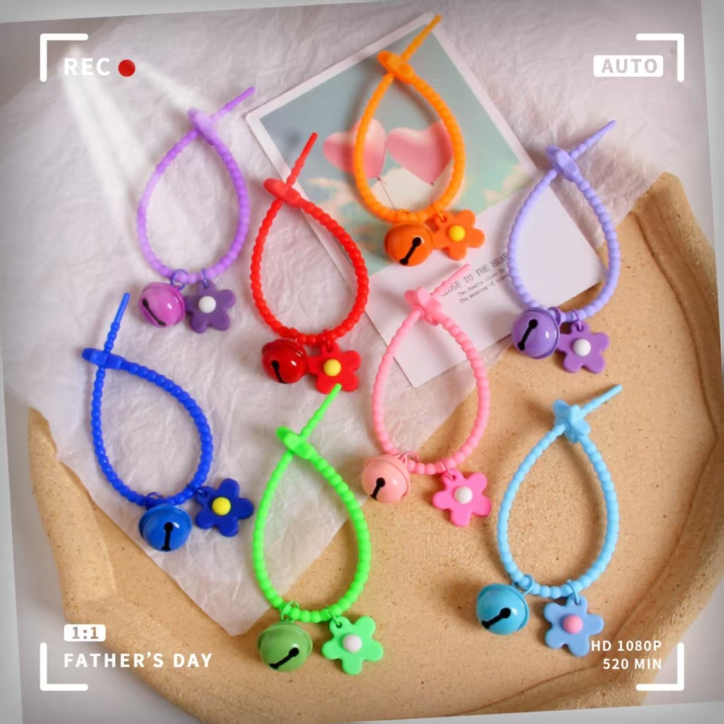 Minimalist และ Creative Pentagram ซิลิโคนเชือก Tie ดอกไม้ Bell อุปกรณ์เสริมกระเป๋าเดินทางฮาร์ดแวร์พวงกุญแจ Diy เครื่องประดับอุปกรณ์เสริม