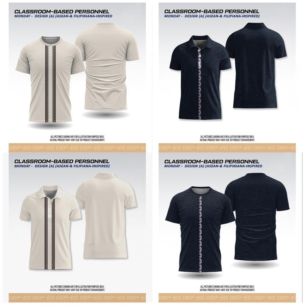 2025 Mens Deped Uniform วันอังคาร Thursday Teacher Uniform Casual Loose T-shirt Top