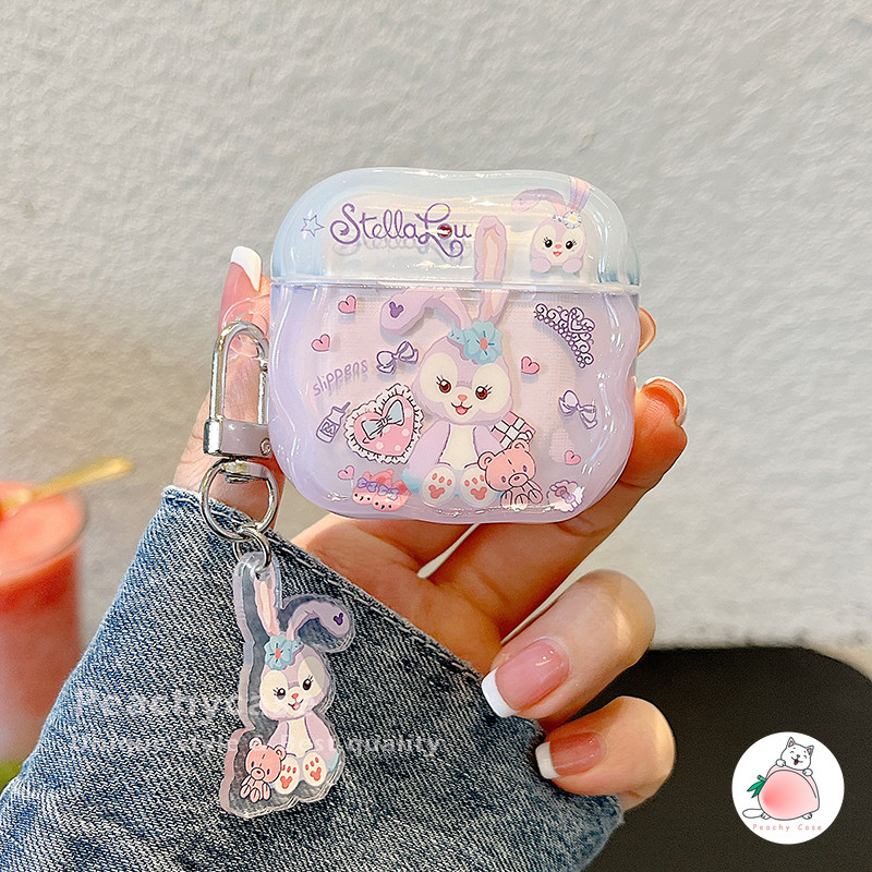 Disney น่ารัก Stellalou IMD ชุดหูฟังป้องกันกรณีสําหรับ Airpods 1 2 3 4 Pro Pro2 Airpods3 พร้อมจี้กระต่าย Anti-los หูฟังปลอก - รูปที่ 3