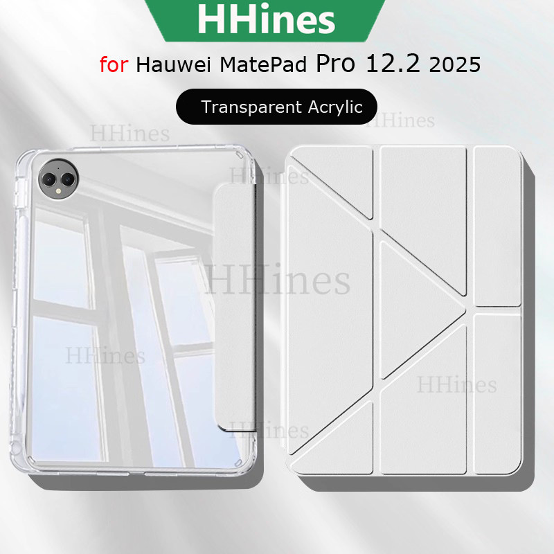 สําหรับHUAWEI MatePad Pro 12.2 นิ้วMRO-W00 MRO-W10 Pro 13.2" 2025 Air 12 "/12X Pro12.2 PaperMatte Air 11.5 S SE 11 ปลอกHightโปร่งใสอะคริลิคYพับขาตั้งแท็บเล็ตกรณี