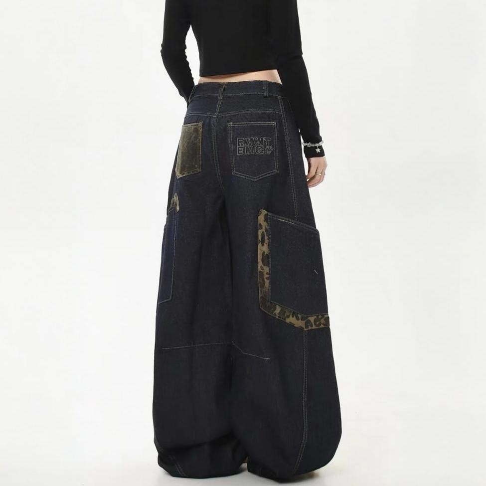 S-XL กางเกงยีนส์ย้อนยุคสไตล์อเมริกัน สำหรับผู้หญิง ทรงผอมหลวม - รูปที่ 3