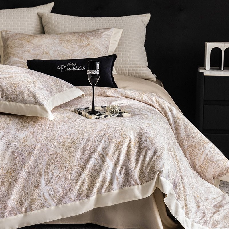 ผ้าฝ้ายแท้ 140 ชุดสี่ชิ้นผ้าปูที่นอนผ้าฝ้าย 220xx250x229x230x248 ซม.ผ้านวม Pima Cotton G20M