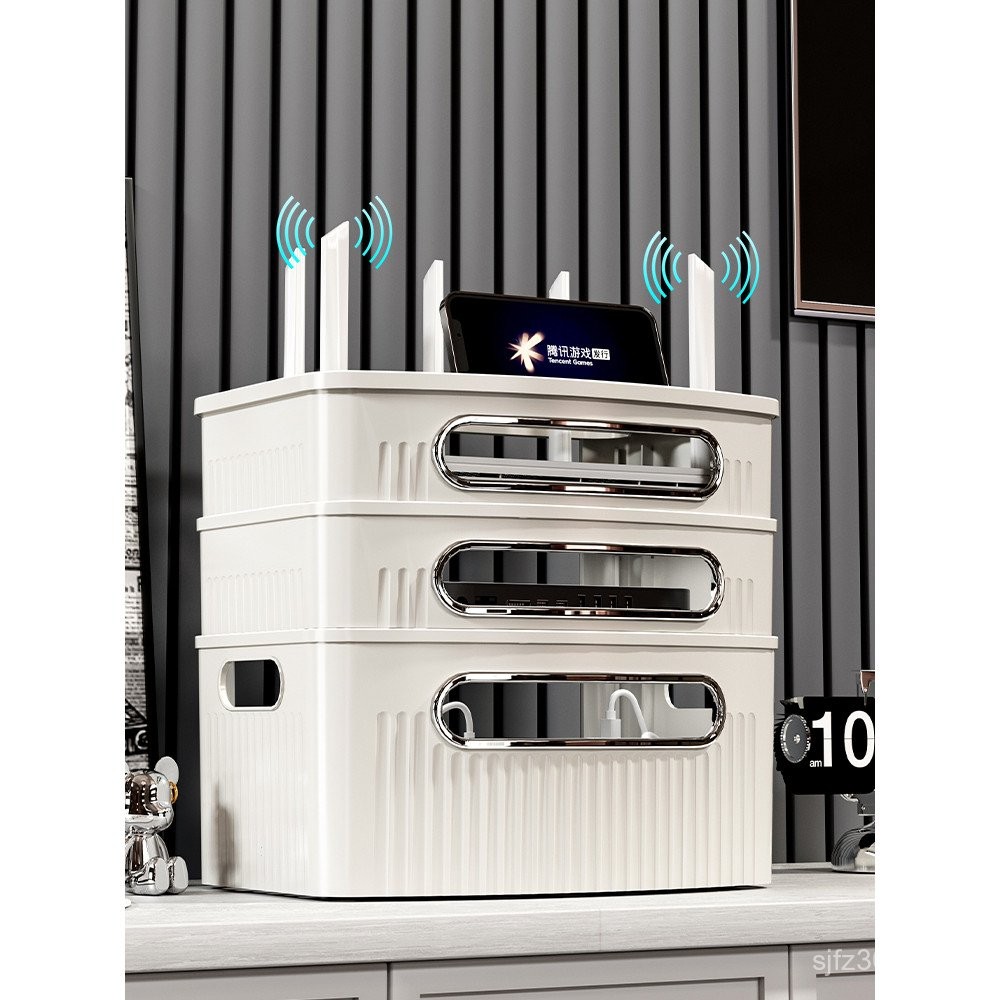 ไฟทีวี Cat Router กล่องเก็บ wifi Wire Wireless Organizing Rack Socket Handy Tool Place 1I7V