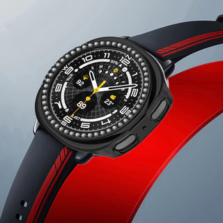 Diamond Bling Hollow Protector สําหรับ Samsung Galaxy watch 8 40 มม.44 มม.กรณี Hard PC เกราะป้องกันกันชนสําหรับ Galaxy watch8 ฝาครอบ