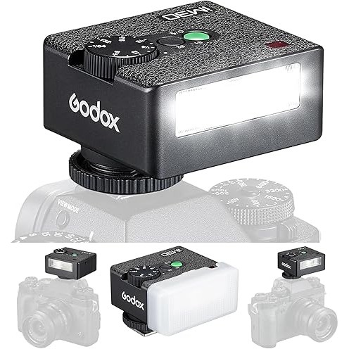 Godox Mini Flash Camera Flash Speedlite สําหรับ Sony ZV1/ZV-E10, Canon, Nikon, Fuji & Ricoh GR3 GN15