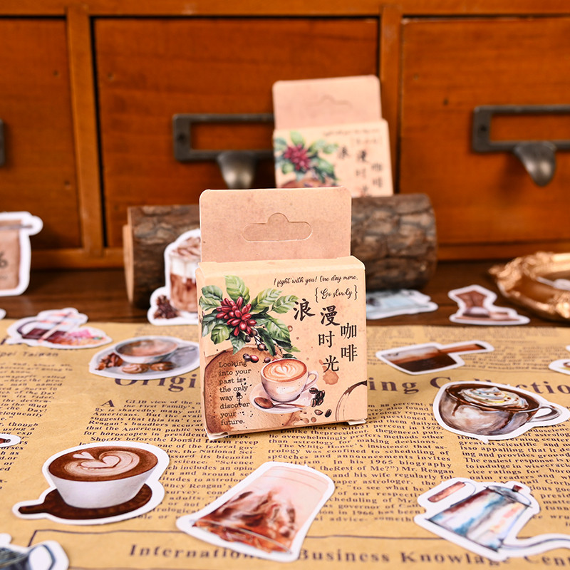 45 ชิ้น Romatic Coffee Time สติกเกอร์ Journal Deco DIY สติกเกอร์