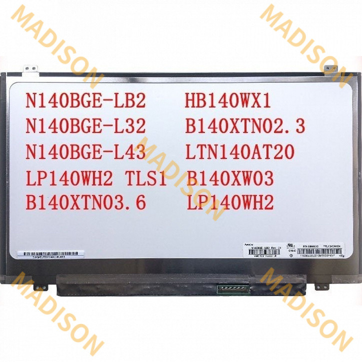 แบตเตอรี่ 14 นิ้ว 40 n140bge-l32 8b140s lp140wh2 tls1 b140xtn03.6 n140bge-lb2 1366 40-n1 8b140at