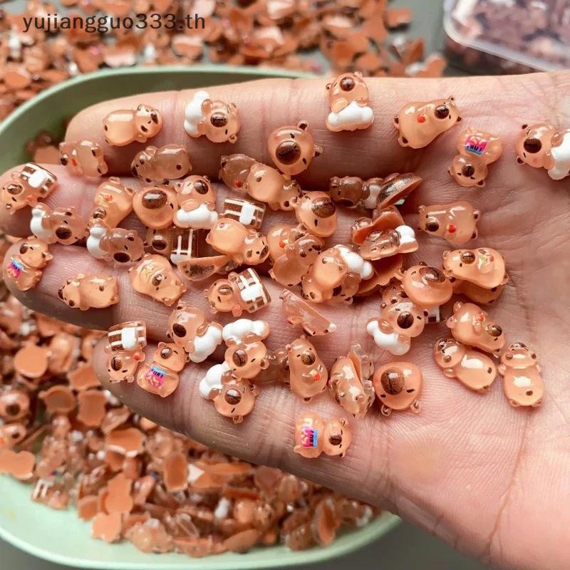 # yujiang # 100 ชิ้น Mini Capybara Miniatures, สัตว์ Figurines Fairy Garden บ้านโต๊ะเครื่องประดับ Micro ภูมิทัศน์ Diy Craft ตกแต่ง .