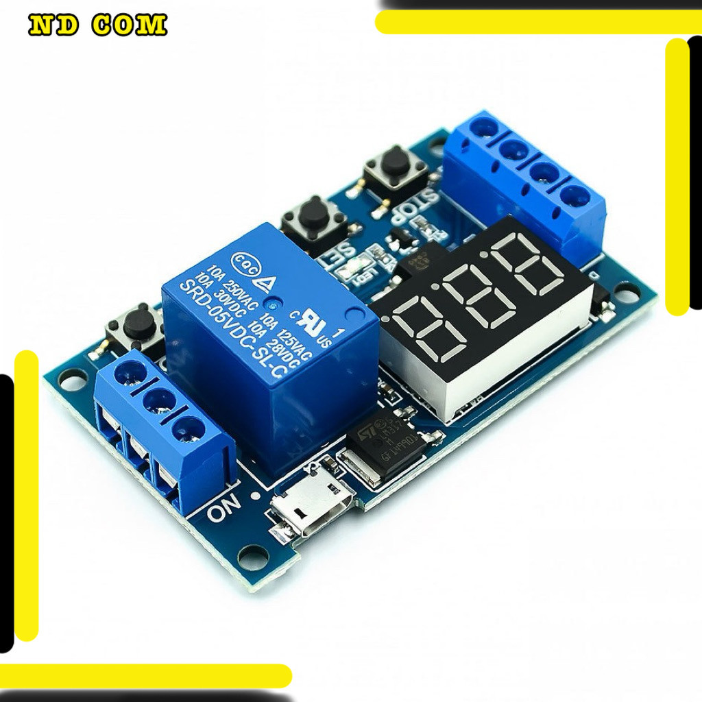 สุดคุ้ม! โมดูลหน่วงเวลา ตั้งเวลา ผ่านรีเลย์ 0~9999 วินาที 10A 6-30 VDC ขนาด 65x38x18mm ร้านใน กทมไทย