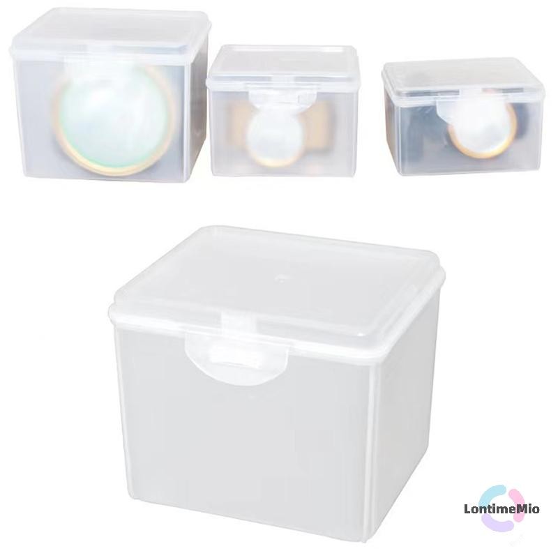 LontimeMio] Flip Storage Box กล่องเก็บของตั้งโต๊ะโปร่งใส LED ไฟหน้ากล่องบรรจุภัณฑ์สวมใส่ไฟหน้ากล่องพลาสติกใหม่