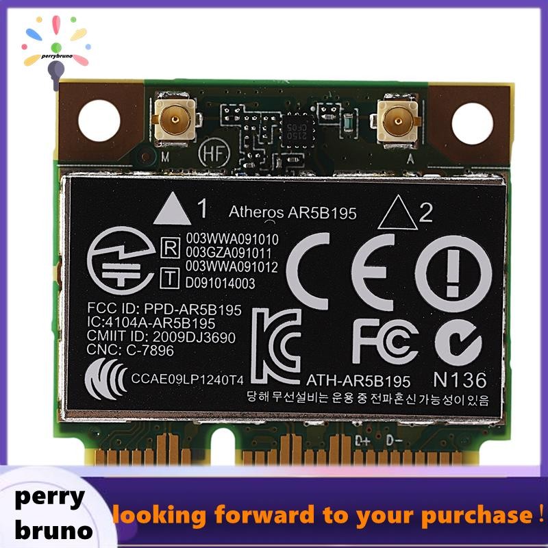 AR9285 AR5B195 150M+BT3.0 การ์ดไร้สาย PCI-E ขนาดเล็กครึ่ง SPS:593127-001 592775-001 สําหรับ 430 431 