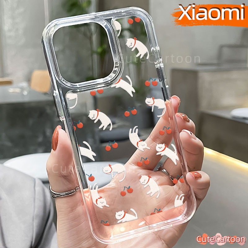 เคสพีซีแมวน่ารัก Xiaomi 14T POCO X7 PRO M4 M6-Pro C65 F5 F4 12-LITE 13T Glossy Guys อะคริลิคใส Hard-