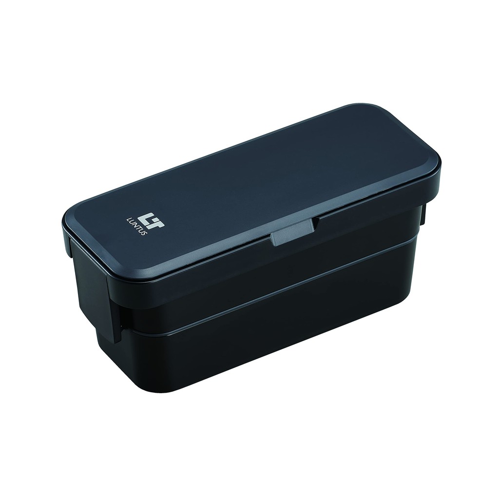 Asbel Bento Box Lantas WS-T800C, 21.3 cm wide × 8.6 cm deep × 9.4 cm high, with bag, black.
