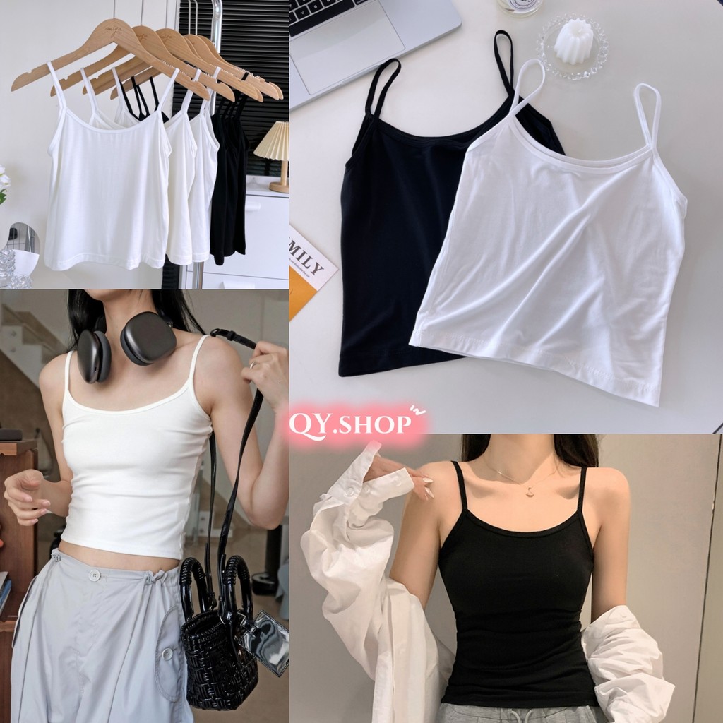 QY.Shop เสื้อกล้ามผู้หญิง เบสิก สีพื้น สไตล์ลำลอง "CC-33/XO-03/ZM-3/DW-02/YP-2"