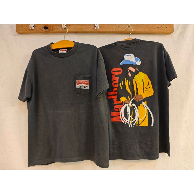 Marlboro CowBoy Bio washed tag Marlboro เสื้อวินเทจ เสื้อโปรโมท