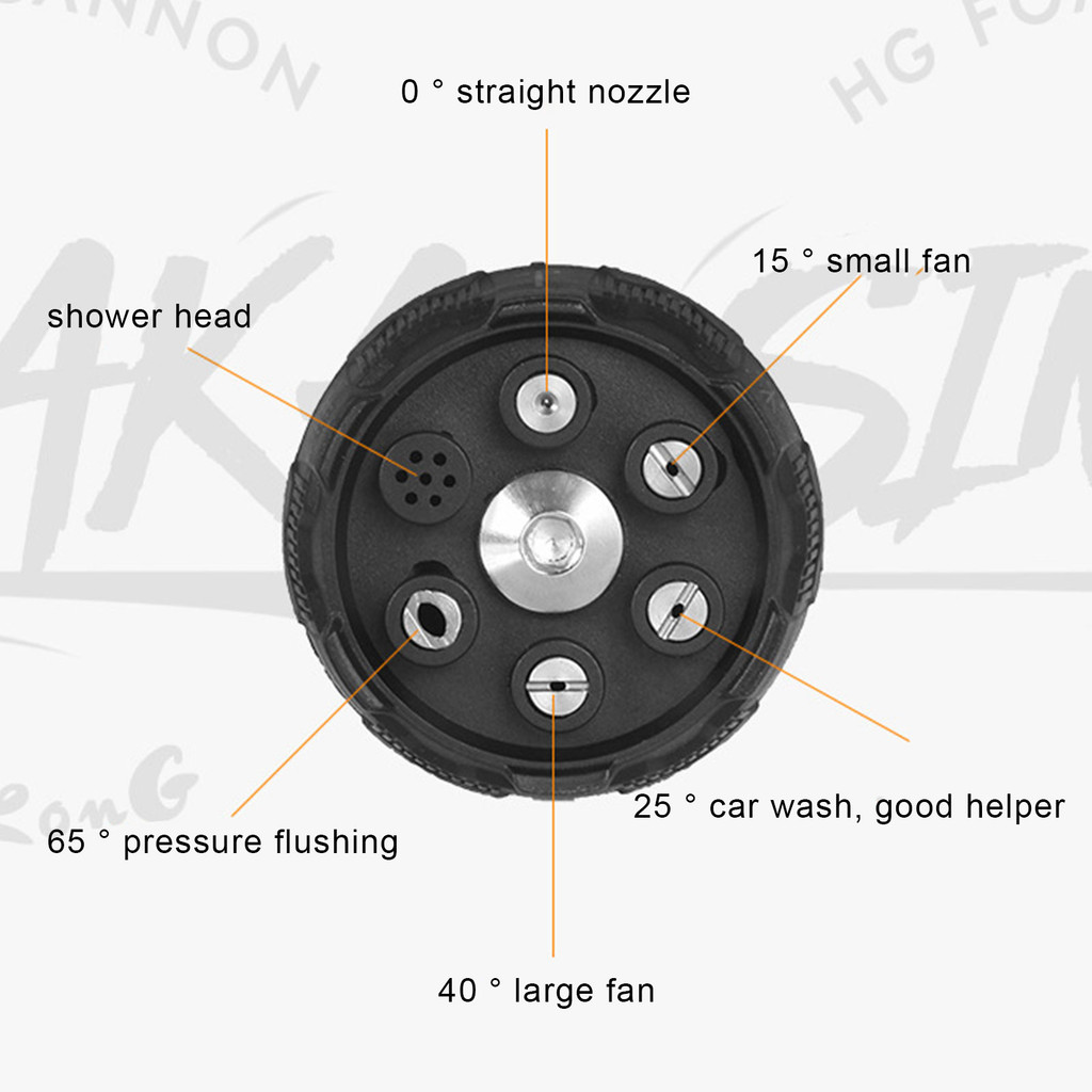 🚚จัดส่งในพื้นที่ COD🌟 สากล 4000พีซี เครื่องซักผ้าแรงดันสูงหัวฉีดสเปรย์ 0 15 25 40 65 องศาหมุนรดน้ําล้างสบู่หัวฉีดเคล็ดลับสวนทําความสะอาด - รูปที่ 5