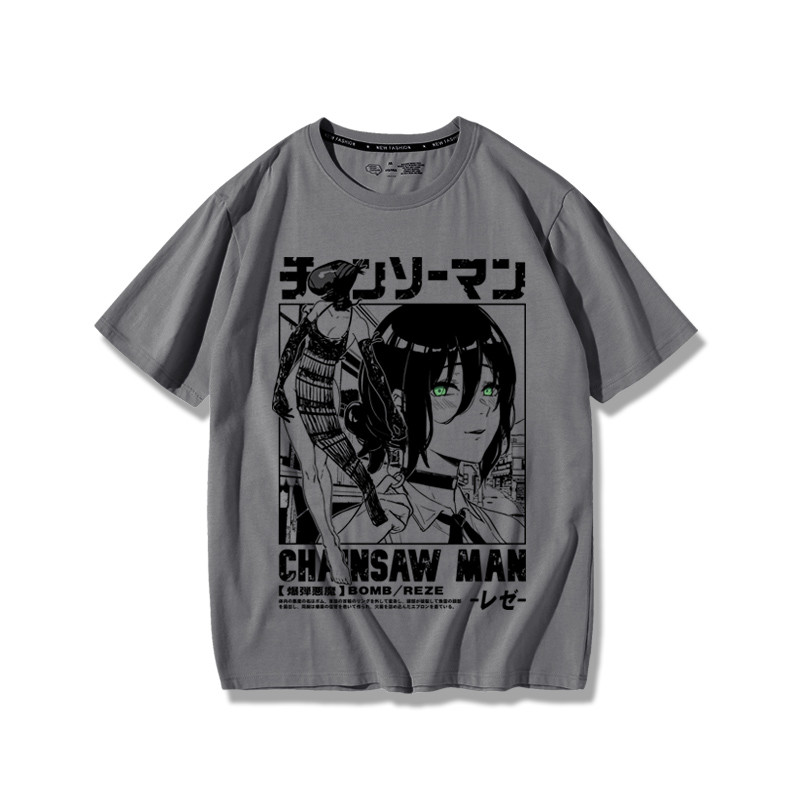 เสื้อยืดอนิเมะ Chainsaw Man ผ้าฝ้ายแท้ สินค้าโปรดของแฟน ๆ アニメ ราคา ถูกที่สุด ดีลบีเคเค แกลเลอรีภาพที่ 5