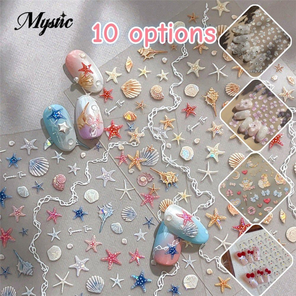 【COD】สติ๊กเกอร์ติดเล็บลายเปลือกหอยปลาดาว Yitu Shell Light Starfish สติกเกอร์ตกแต่งเล็บลายเปลือกหอยปลาดาวน่ารักเรียบง่าย 【MysticHearth】